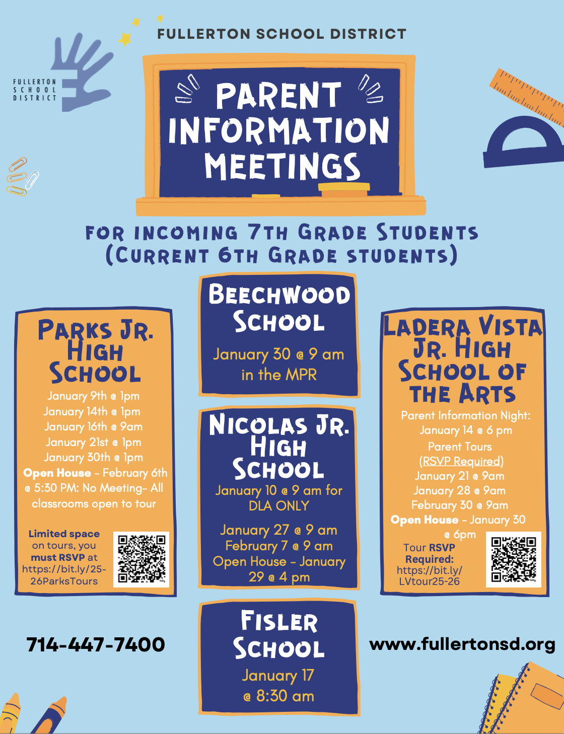 6th Grade Parent Information Meetings 